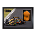 Lando Norris & Oscar Piastri Signed McLaren F1 Cap Iconic Frame (ACG Cert)