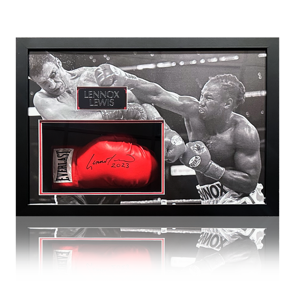 Lennox Lewis Signed Glove Iconic Frame