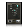 Lewis Hamilton & Nico Rosberg Signed Mercedes AMG Petronas Shirt Premium Frame