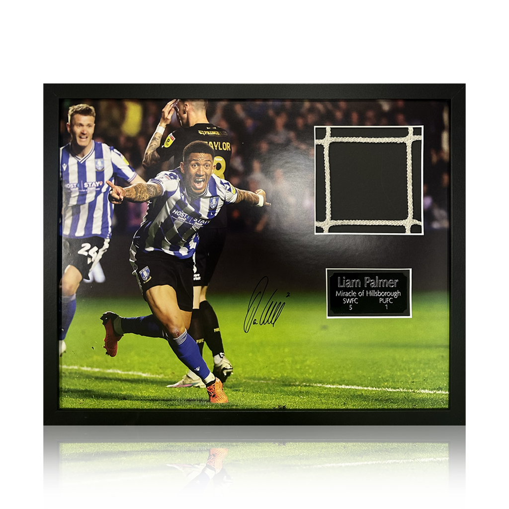 Liam Palmer Signed & Miracle Of Hillsborough Game Used Net Compact Frame (Limited Edition/500)
