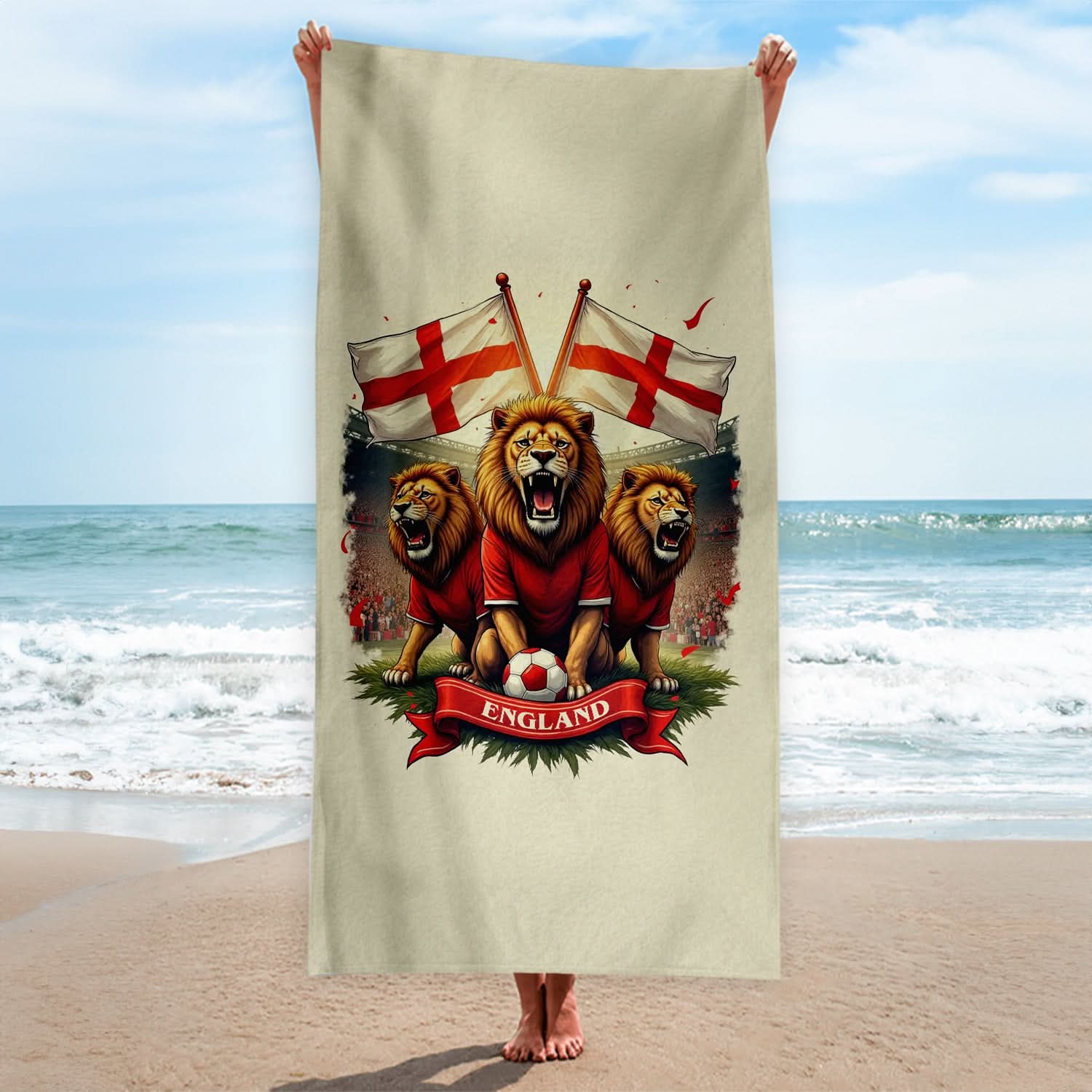 England Football - 3 Lions - Beach Towel