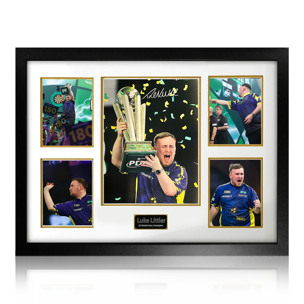 Luke Littler Signed World Champion Image Premium Frame