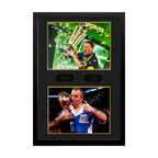 Luke Littler & Phil Taylor Signed World Champion Images Premium Frame