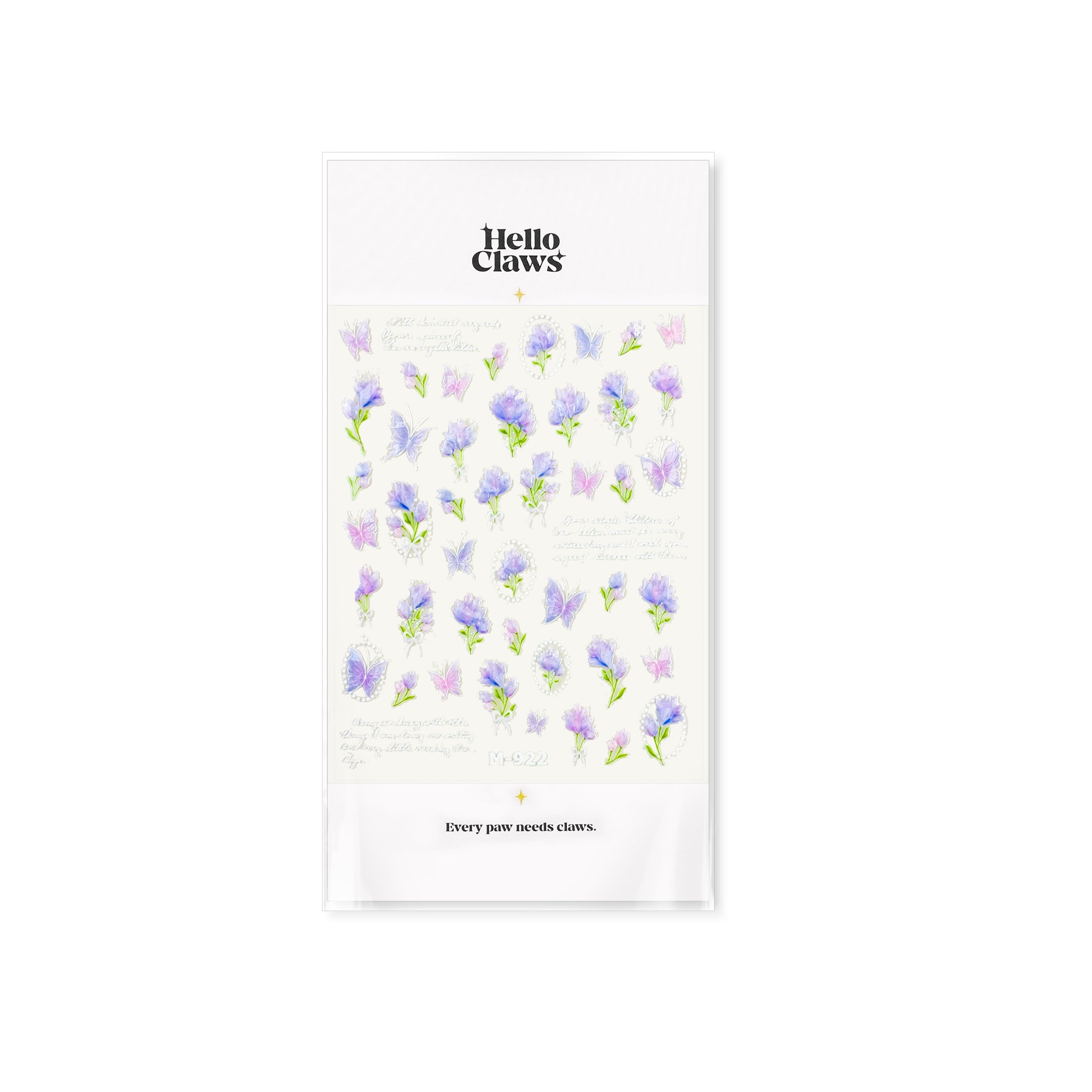 Hello Claws | Purple Flower And Butterfly Nail Deco Sticker