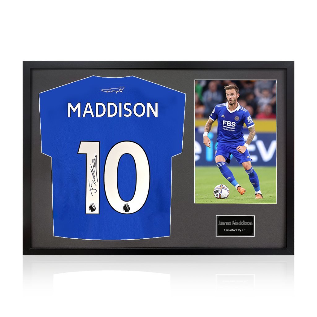 James Maddison Signed Leicester City Shirt Classic Frame