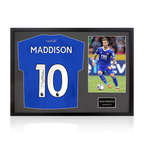 James Maddison Signed Leicester City Shirt Classic Frame