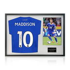 James Maddison Signed Leicester City Shirt Classic Frame