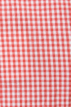 Marleen Gingham Ric Rac Trim Cropped Jumpsuit - Red