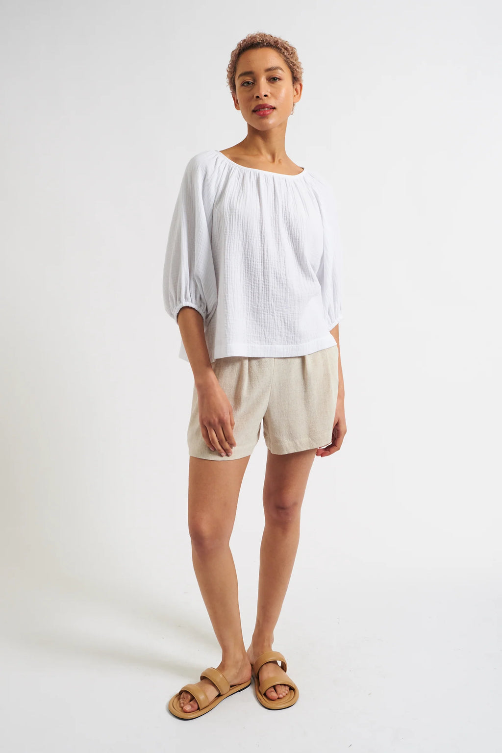 Mayanna Double Gauze Blouse - White