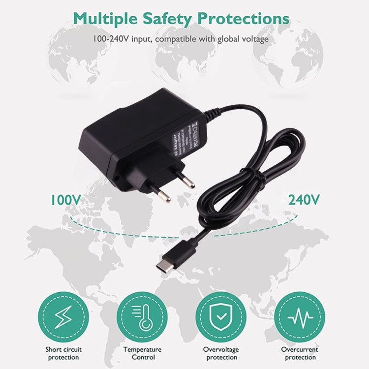 5V 2A USB-C / Type-C Port Charger for Macbook, Google, LG, Huawei, Nokia, Microsoft, Xiaomi, OnePlus, Letv, Meizu, other Smartphones or Tablets, EU Plug, UK Plug, AU Plug
