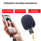 MK-5 4 Level Pin 3.5mm Gold Plated Plug Live Mobile Phone Tablet Laptop Mini Bend Microphone, 4 Level Pin