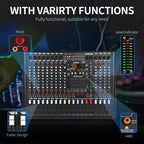 XTUGA B1404FX 14 Channels Bluetooth Audio Mixer Digital DJ Controller Sound Mixing Console (EU Plug)