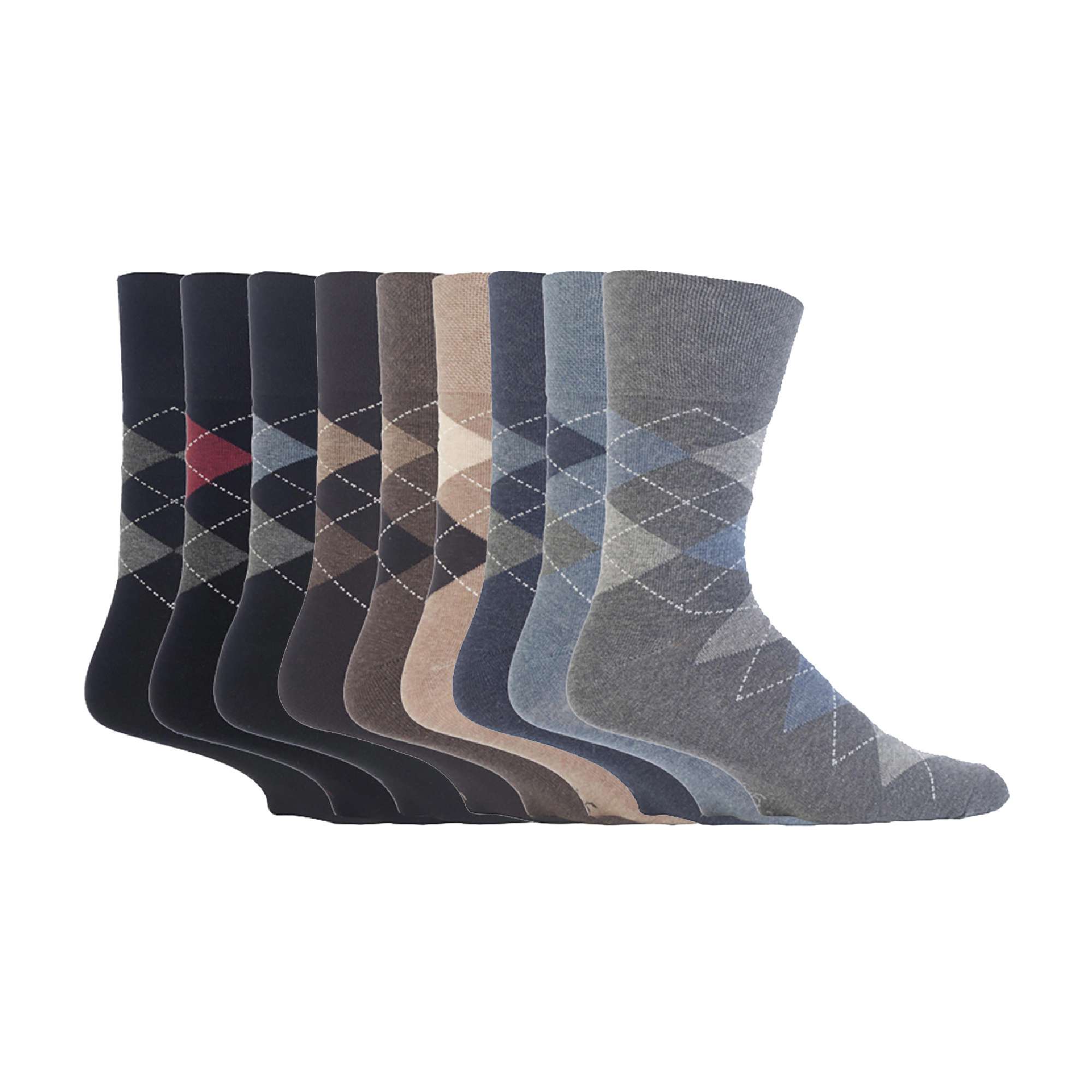 9 Pairs  NON ELASTIC Cotton Mens Socks with Loose Top