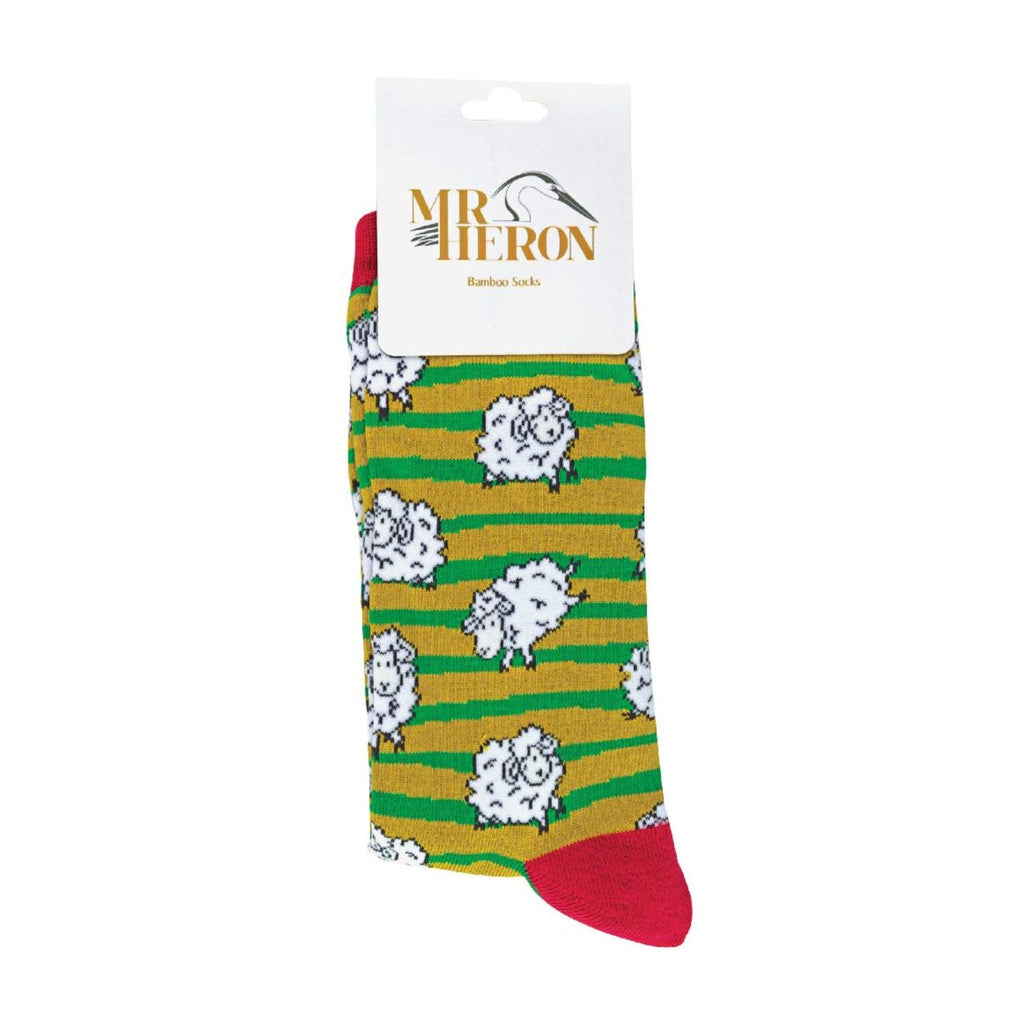 1 Pack Mens Novelty Green Sheep Bamboo Socks