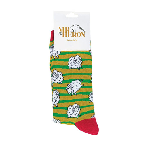 1 Pack Mens Novelty Green Sheep Bamboo Socks