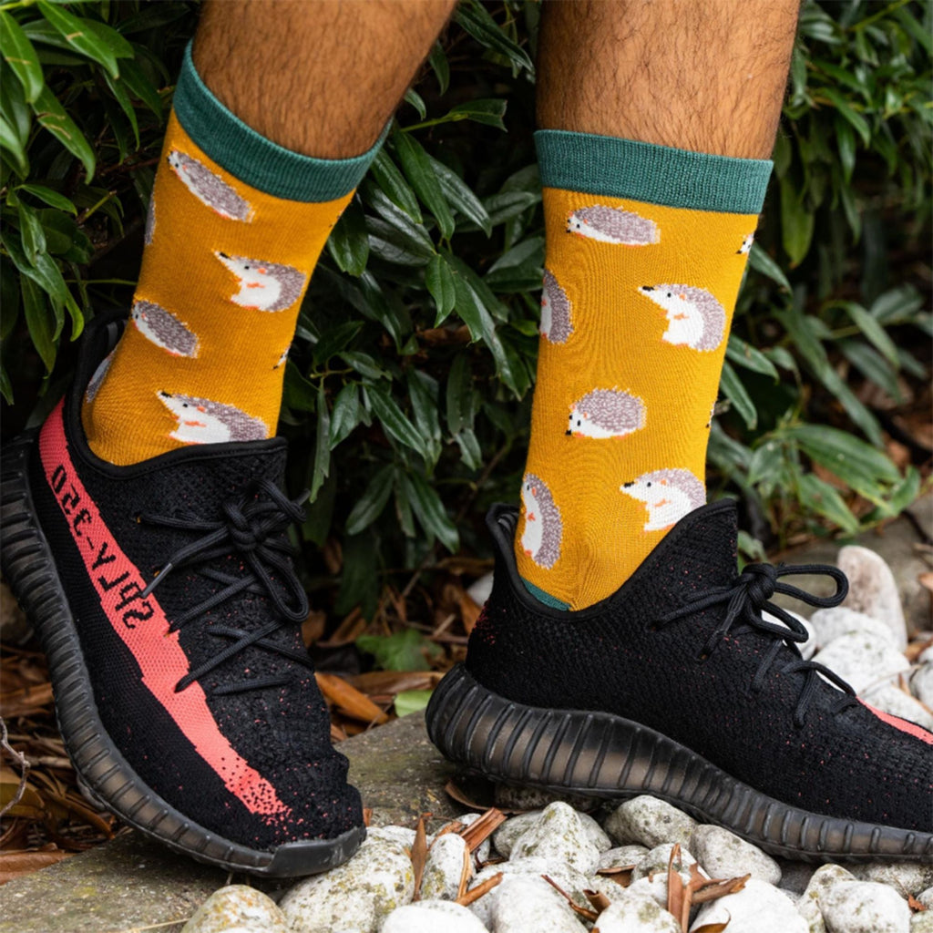 1 Pack Mens Novelty Yellow Honey Bee Bamboo Socks
