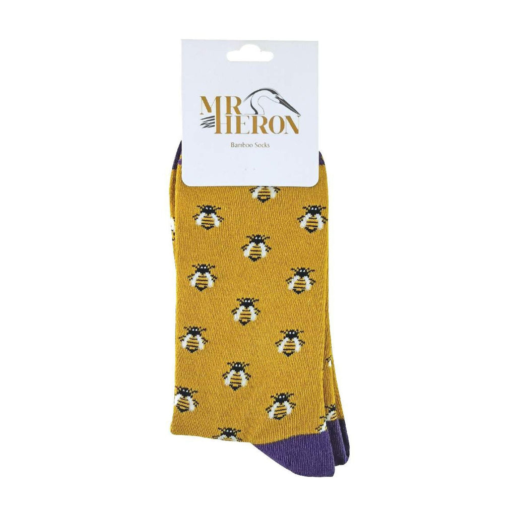 1 Pack Mens Novelty Yellow Honey Bee Bamboo Socks