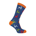1 Pack Mens Novelty Navy Leaping Deer Bamboo Socks