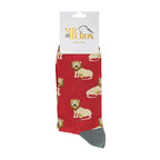 1 Pack Mens Novelty Oxblood Lions Bamboo Socks