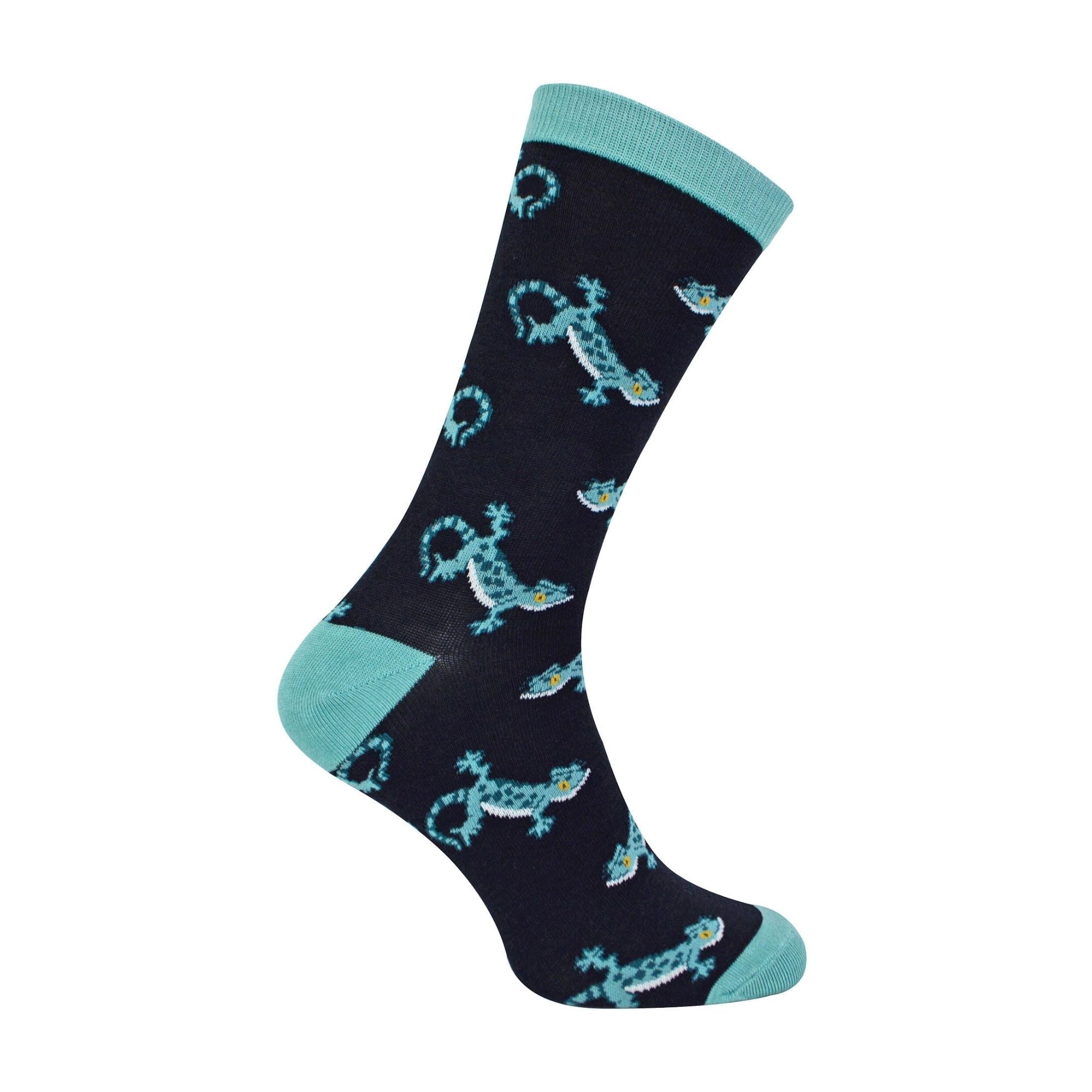 1 Pack Mens Novelty Black Lizards Bamboo Socks