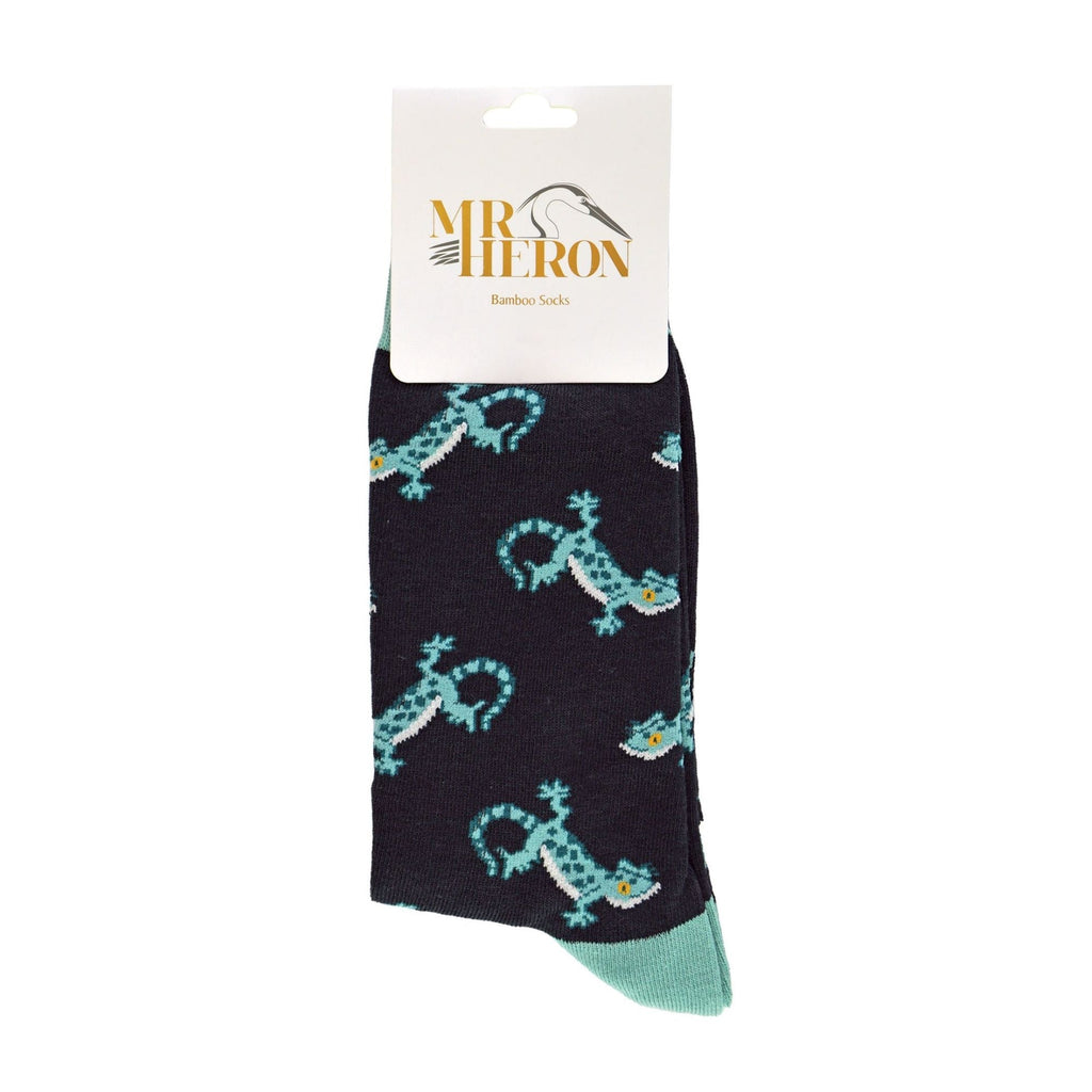 1 Pack Mens Novelty Black Lizards Bamboo Socks