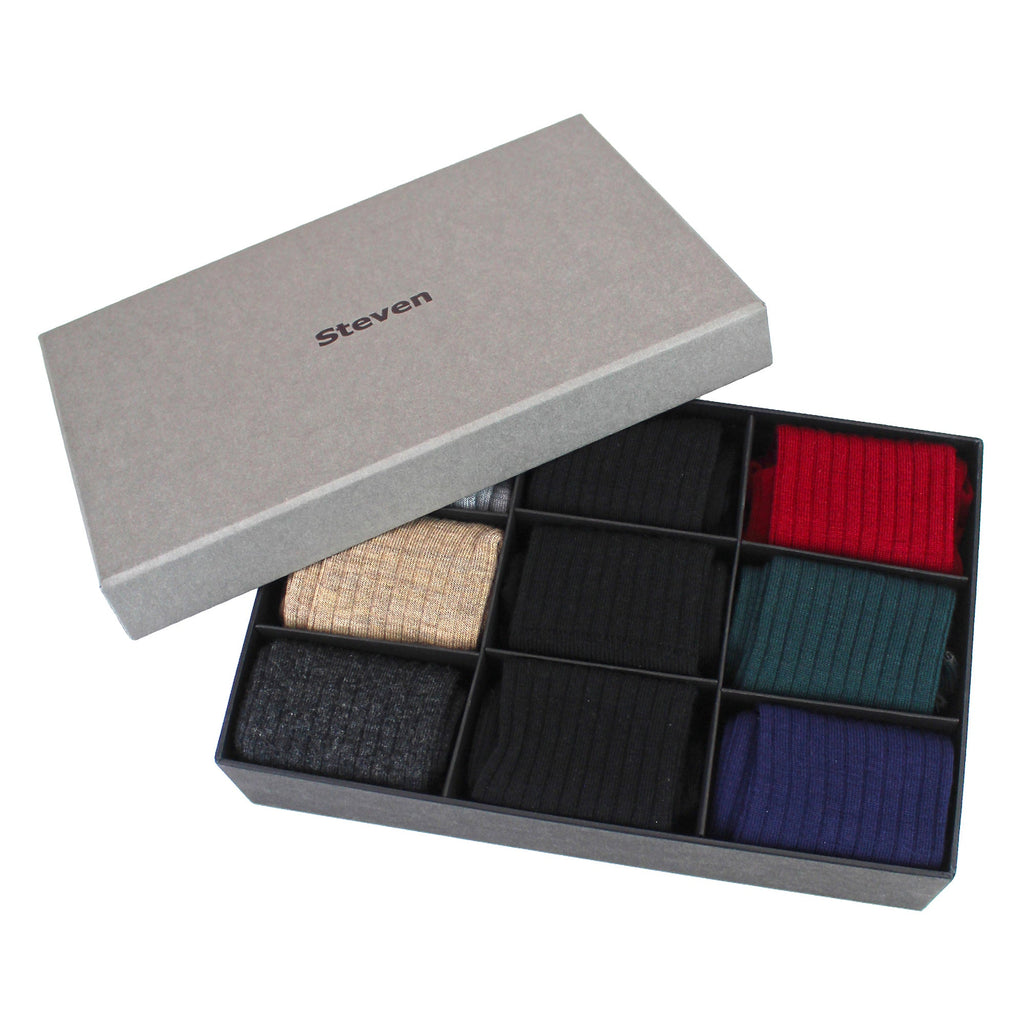 9 Pairs Mens Merino Wool Socks in a Gift Box - Warm Soft Premium Comfort Socks