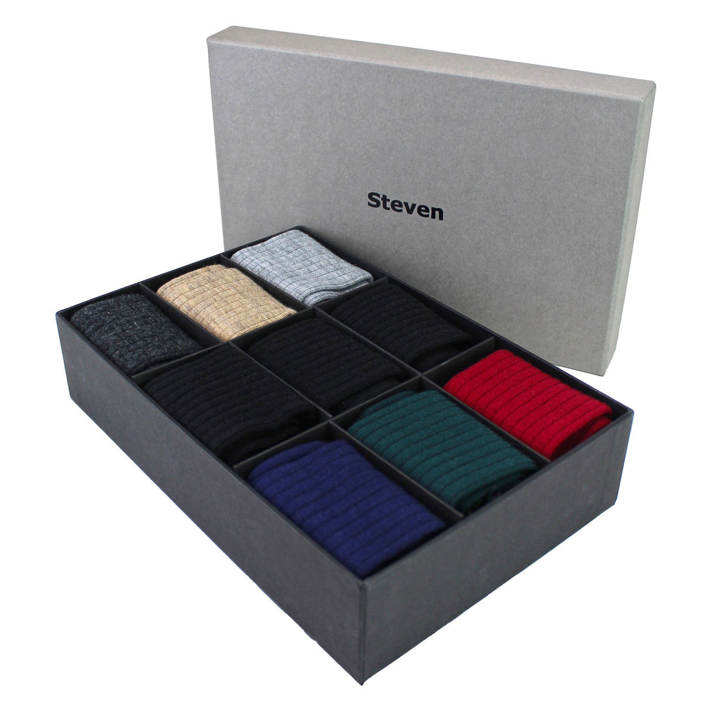9 Pairs Mens Merino Wool Socks in a Gift Box - Warm Soft Premium Comfort Socks