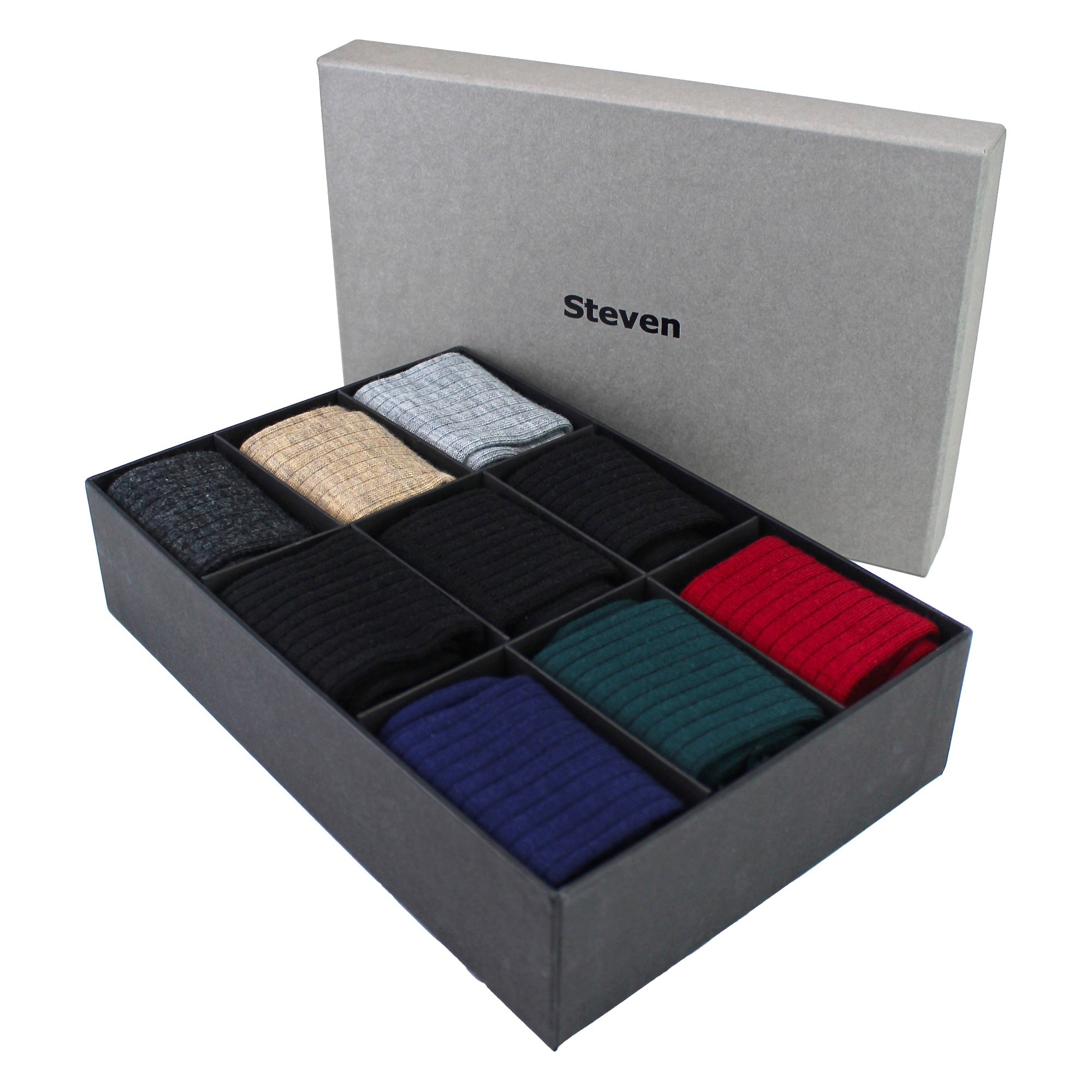 9 Pairs Mens Merino Wool Socks in a Gift Box - Warm Soft Premium Comfort Socks