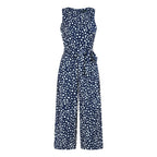 Mela Navy Blotch Print Culotte Jumpsuit
