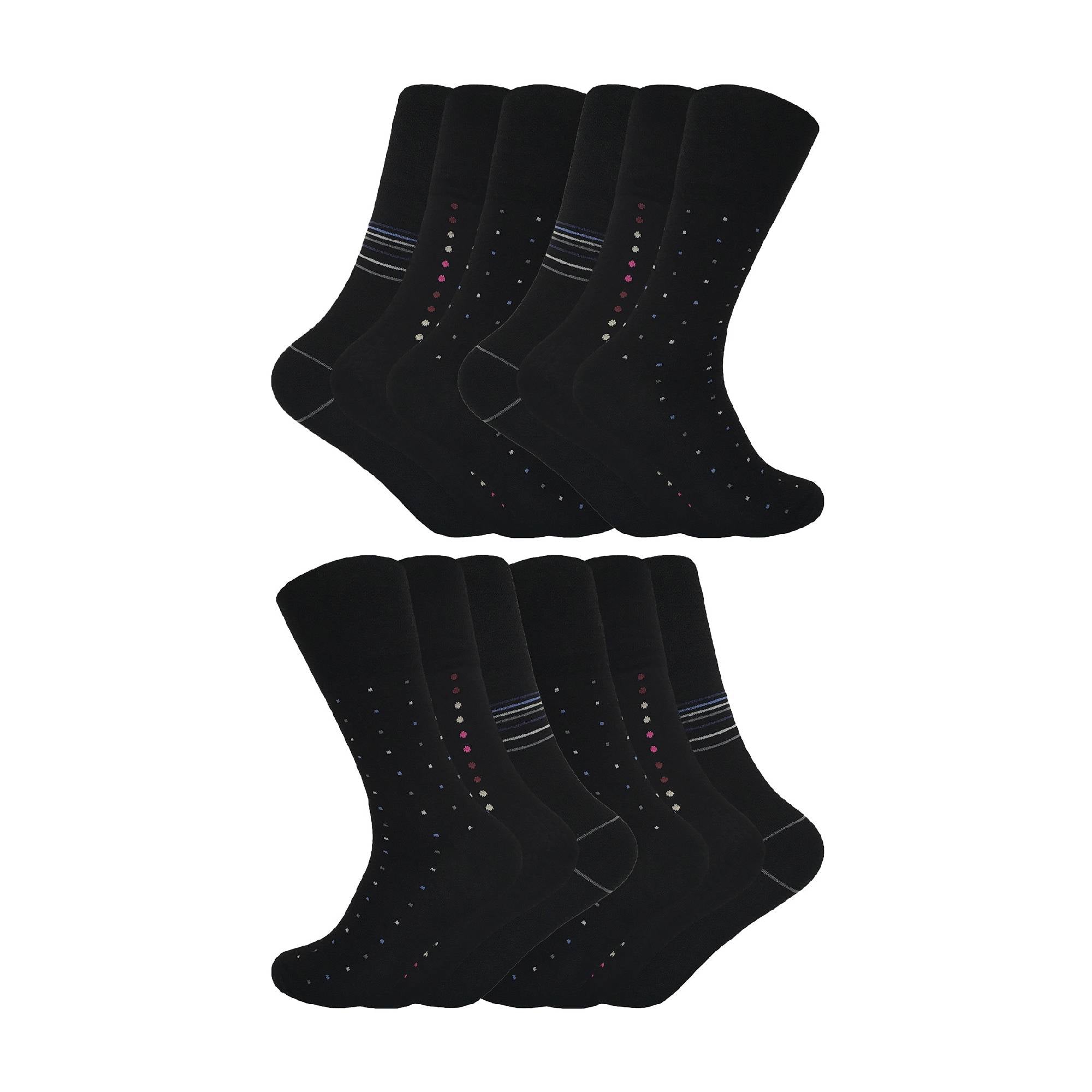 12 Pair Mens Loose Fitting Soft Top Bamboo Diabetic Friendly Socks
