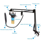 BM-800 Network K-Song Dedicated High-end Metal Shock Mount Microphone Set, BM800 Kit Blue, BM800 Kit Black, BM800 Kit Pink