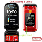 Mafam F899 Flip Phone, 2.4 inch, 32MB+32MB, Support FM, SOS, GSM, Family Number, Big Keys, Dual SIM, EU Plug, EU Plug