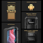 Oukitel WP23 Plus Rugged Phone, 8GB+256GB, 6.52 inch Android 14.0Unisoc T606 Octa-core, NFC, OTG, Network: 4G, WP23 Plus 8GB+256GB