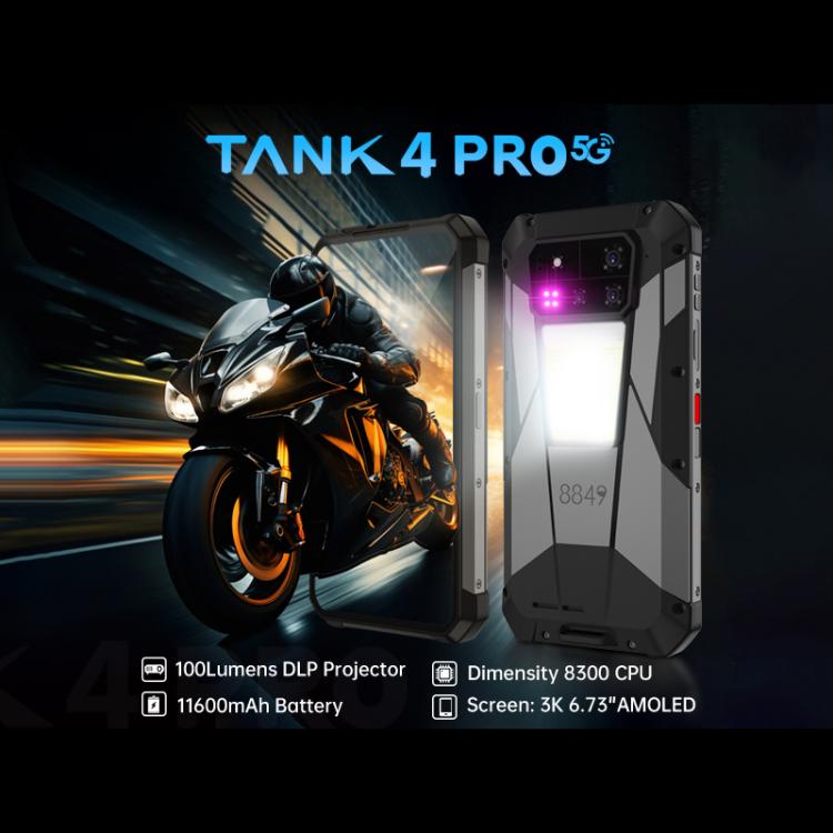 Unihertz Tank 4 Pro Projector Rugged Phone, 16GB+512GB, Night Vision, 6.73 inch Android 13 Dimensity 8300 Octa Core, Network: 5G, NFC
