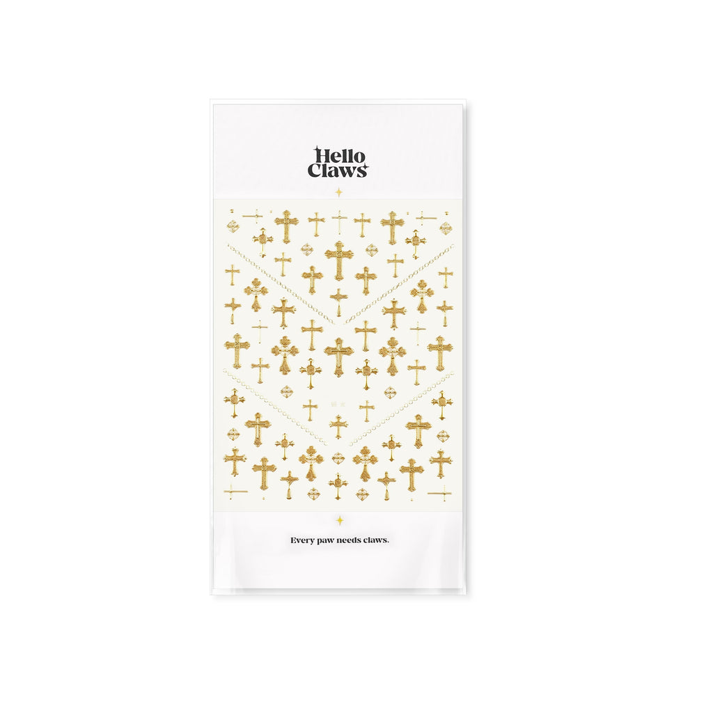 Hello Claws | Gold Cross Nail Deco Sticker