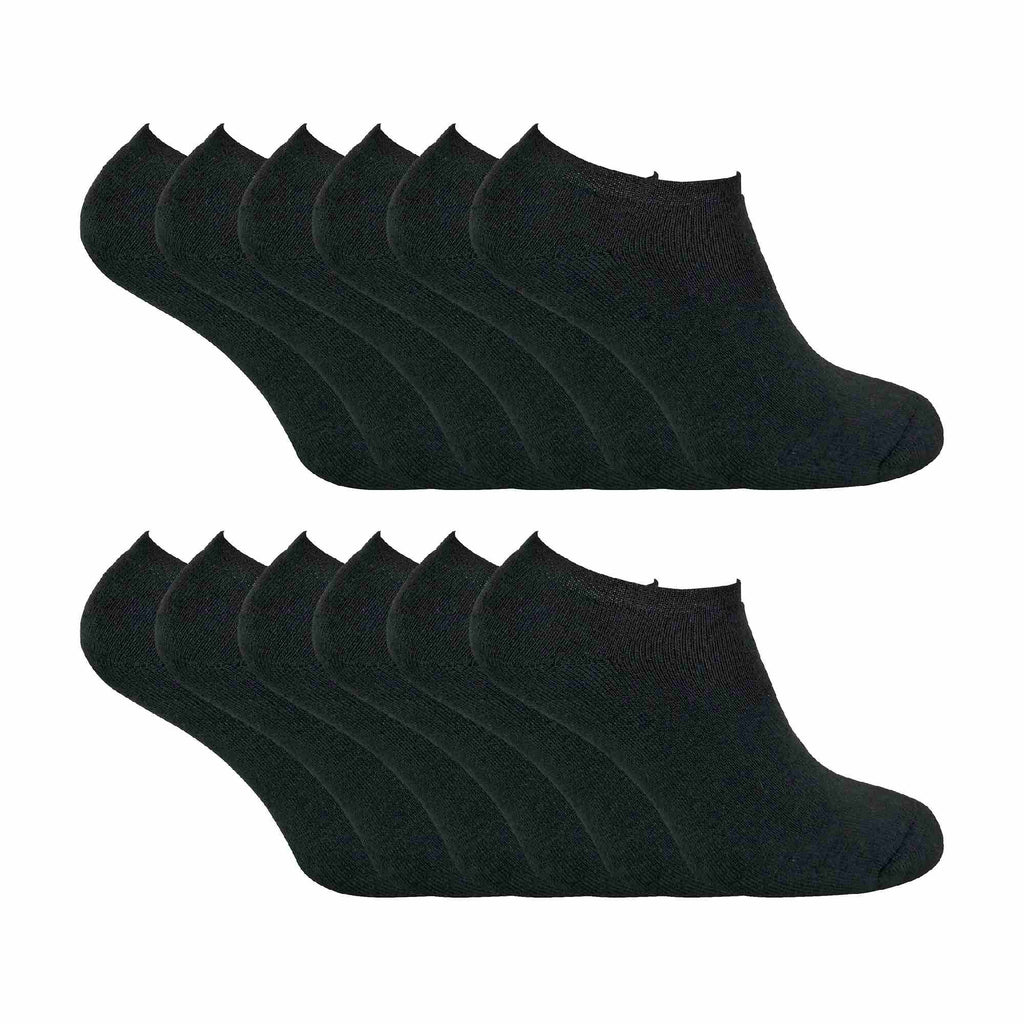 12 Pairs Mens Thermal Winter Invisible Low Cut Trainer Socks