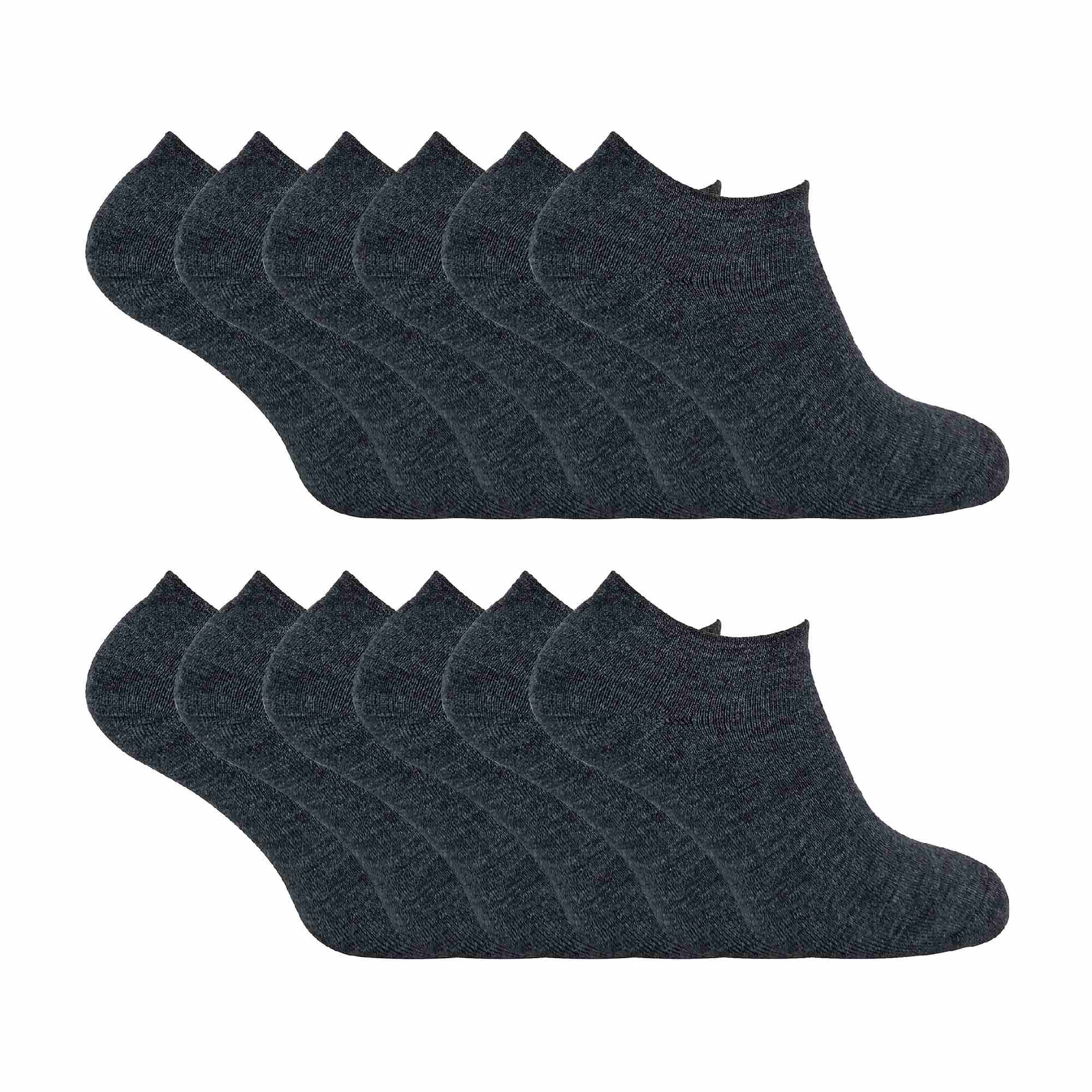 12 Pairs Mens Thermal Winter Invisible Low Cut Trainer Socks