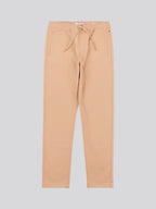 Mens Drawstring Waist Casual Trousers in Tan