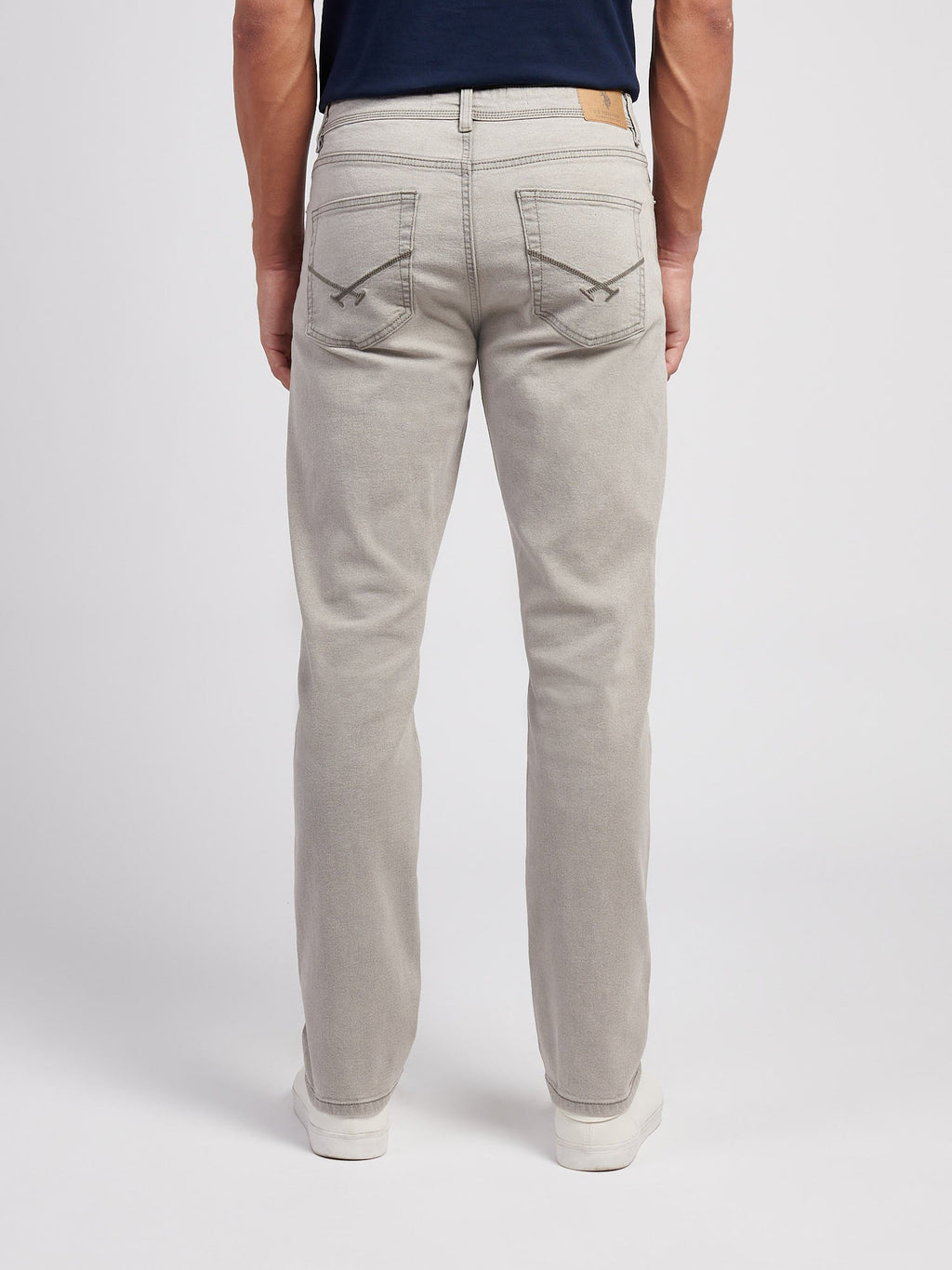Mens Straight Fit Jean Dark Grey Stone Wash