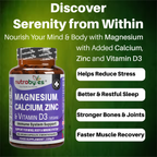 Magnesium, Calcium, Zinc & Vitamin D3 (Vegan D3) - Advanced Immunity Support, 6 Months Supply | Made in the UK