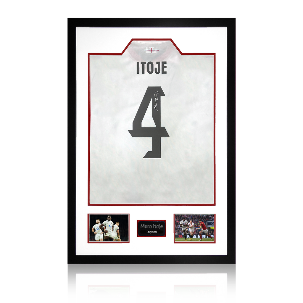Maro Itoje Signed England 2025 Shirt Premium Frame