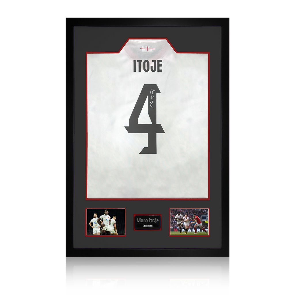 Maro Itoje Signed England 2025 Shirt Premium Frame