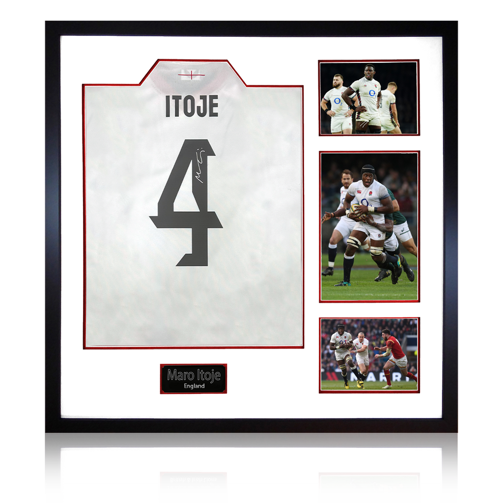 Maro Itoje Signed England 2025 Shirt Elite Frame