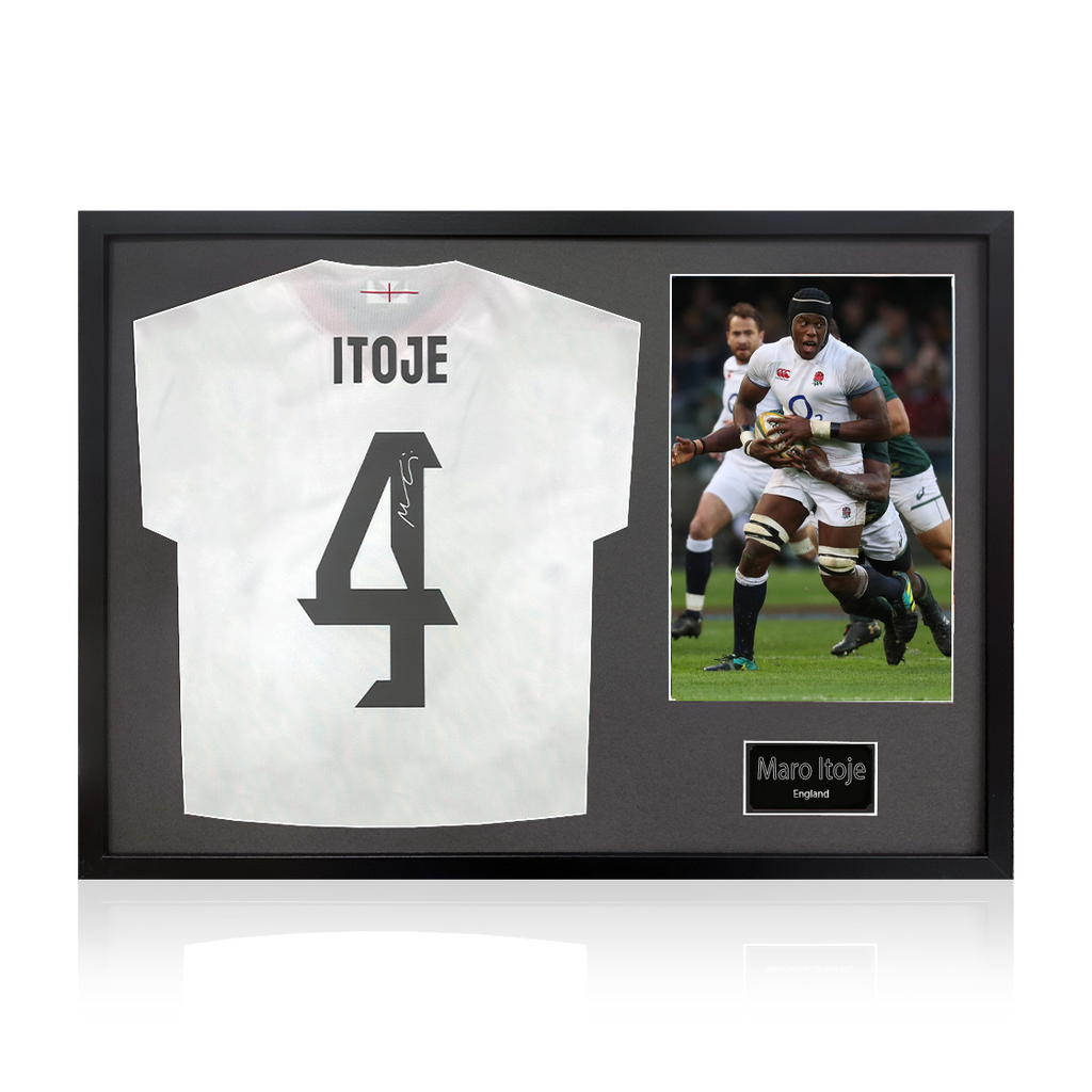 Maro Itoje Signed England 2025 Shirt Classic Frame