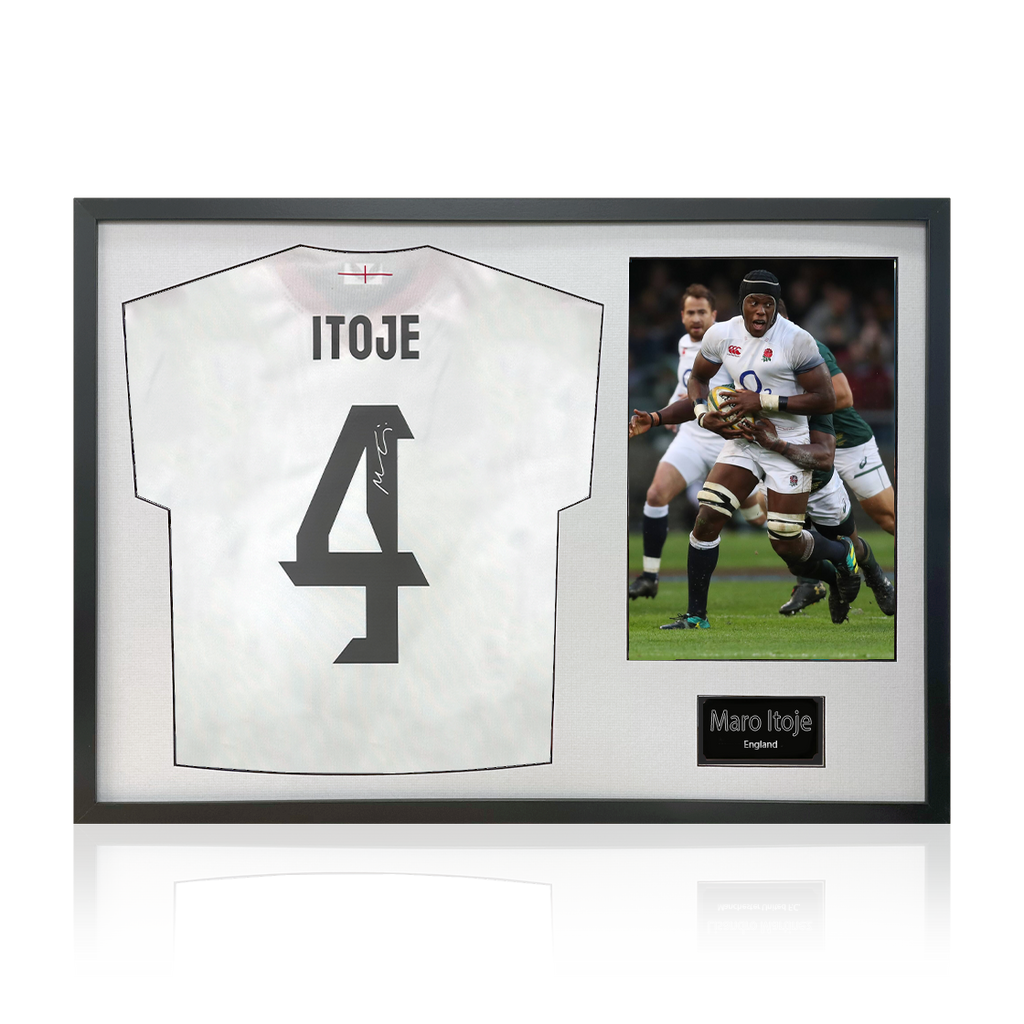 Maro Itoje Signed England 2025 Shirt Classic Frame
