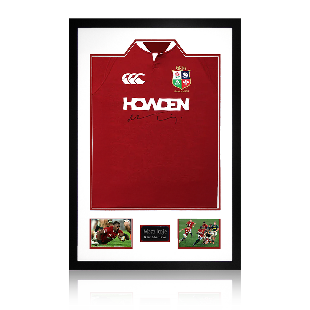 Maro Itoje Signed British & Irish Lions 2025 Shirt Premium Frame