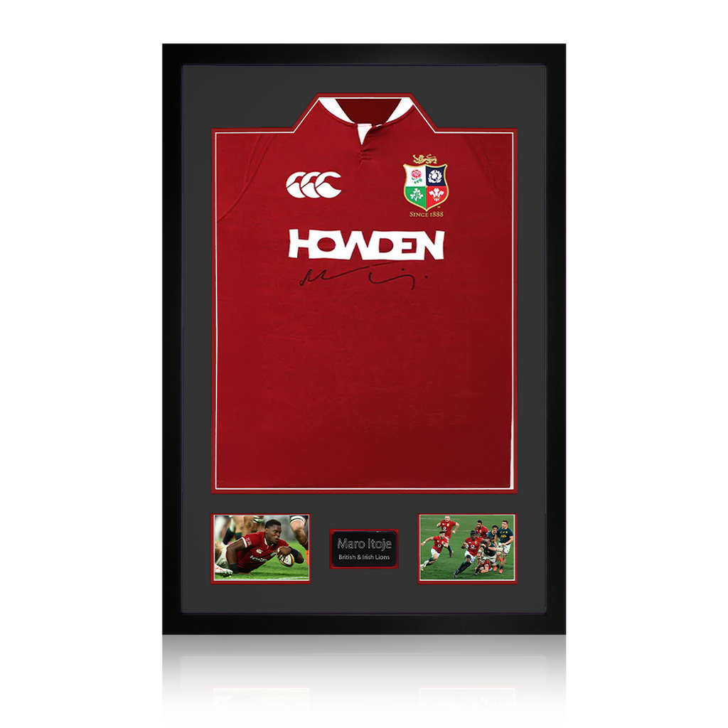 Maro Itoje Signed British & Irish Lions 2025 Shirt Premium Frame