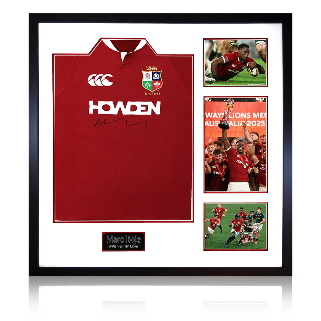 Maro Itoje Signed British & Irish Lions 2025 Shirt Elite Frame