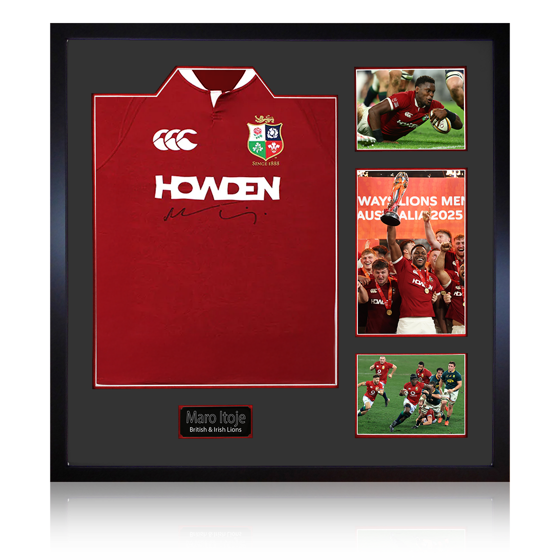 Maro Itoje Signed British & Irish Lions 2025 Shirt Elite Frame