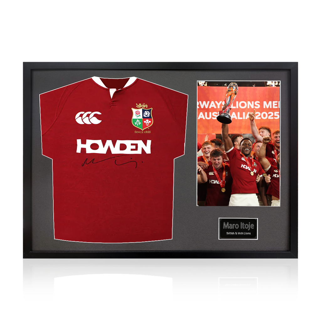 Maro Itoje Signed British & Irish Lions 2025 Shirt Classic Frame
